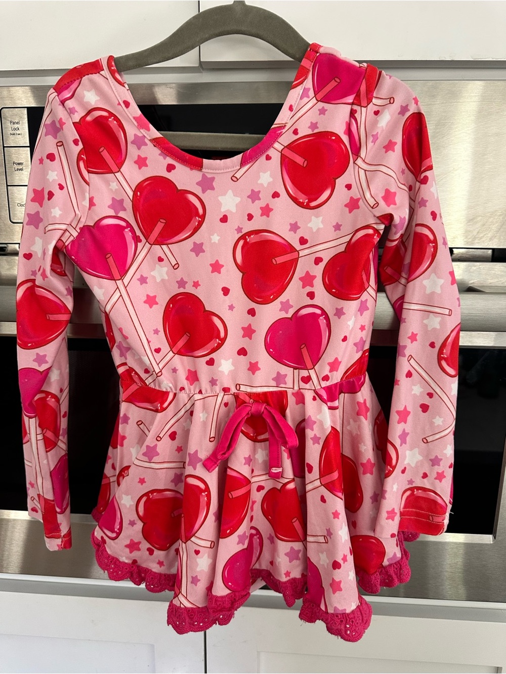 cheeky plum Pink and Red Heart Lollipop Leotard size 4T dance